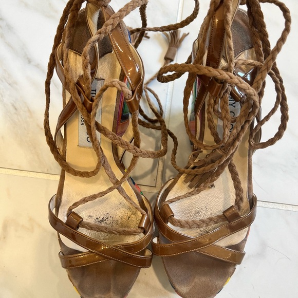 Jimmy Choo size 8 rainbow pearl wedge - Picture 5 of 6